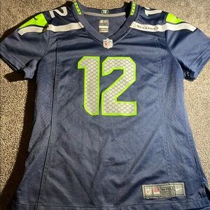 NFL Seahawks Fan Jersey - Navy and Lime Green Jersey